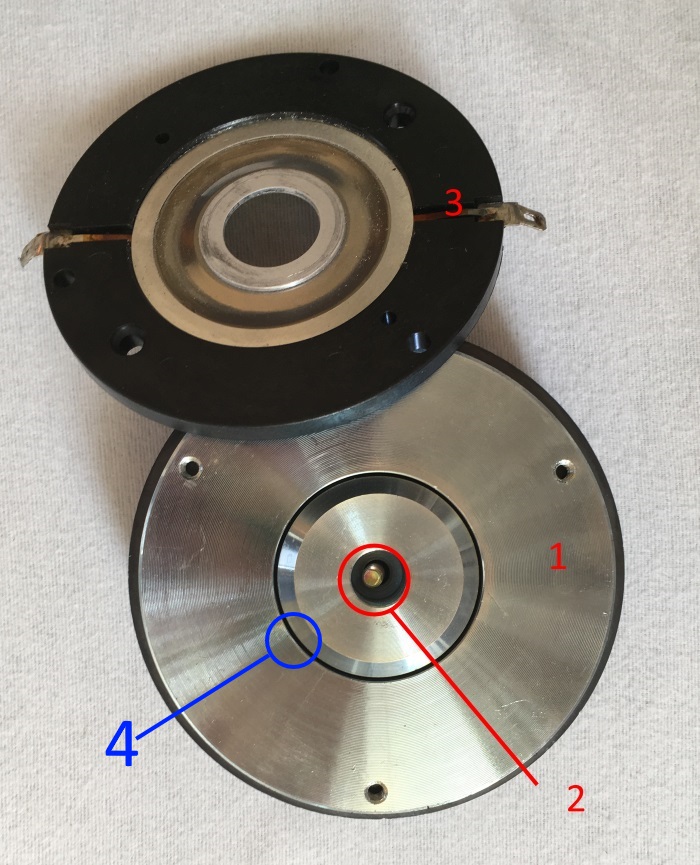 Bullet tweeter with diaphragm removed